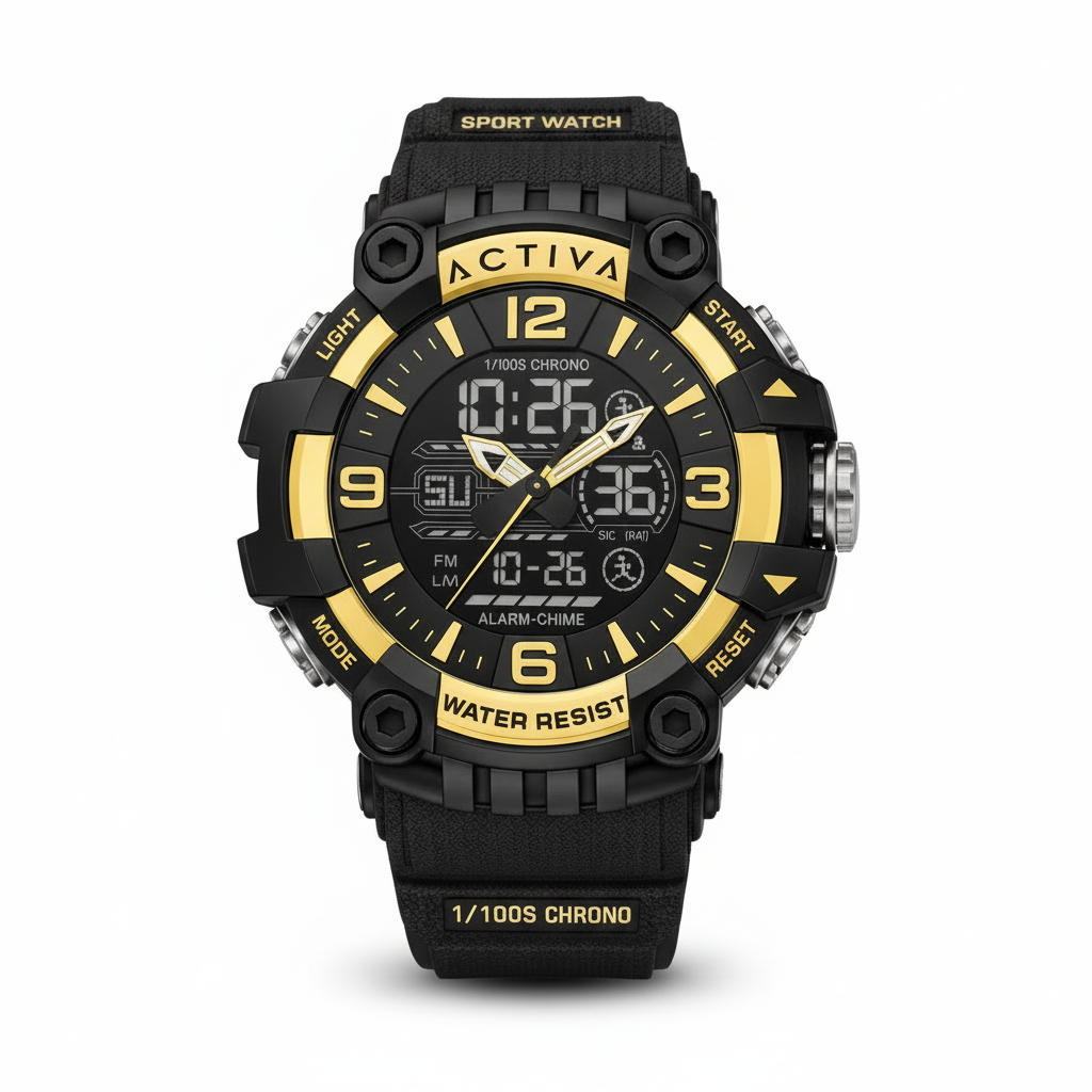 Activa Black Gold Flat Lay