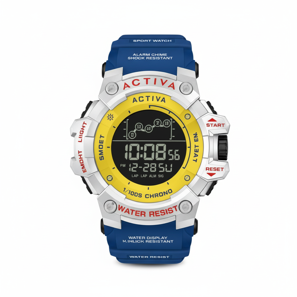 Activa Blue Yellow Flat Lay