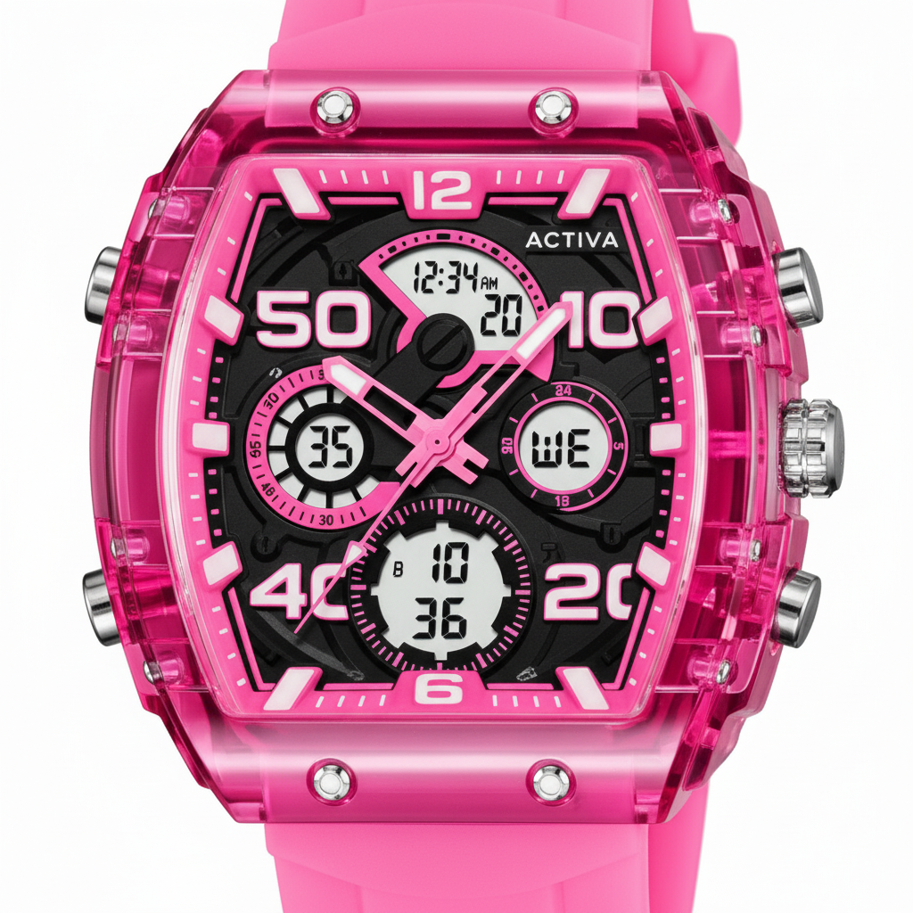 Activa Pink Chronograph – Dial Macro