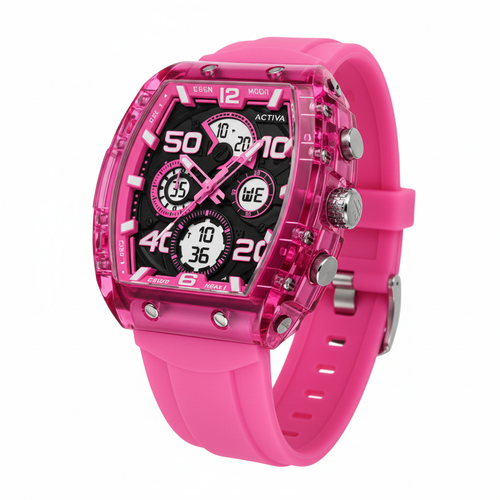 Activa Pink Chronograph – Three-Quarter View