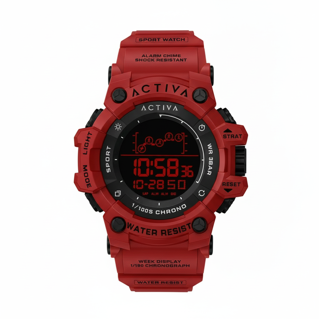 Activa Red Flat Lay