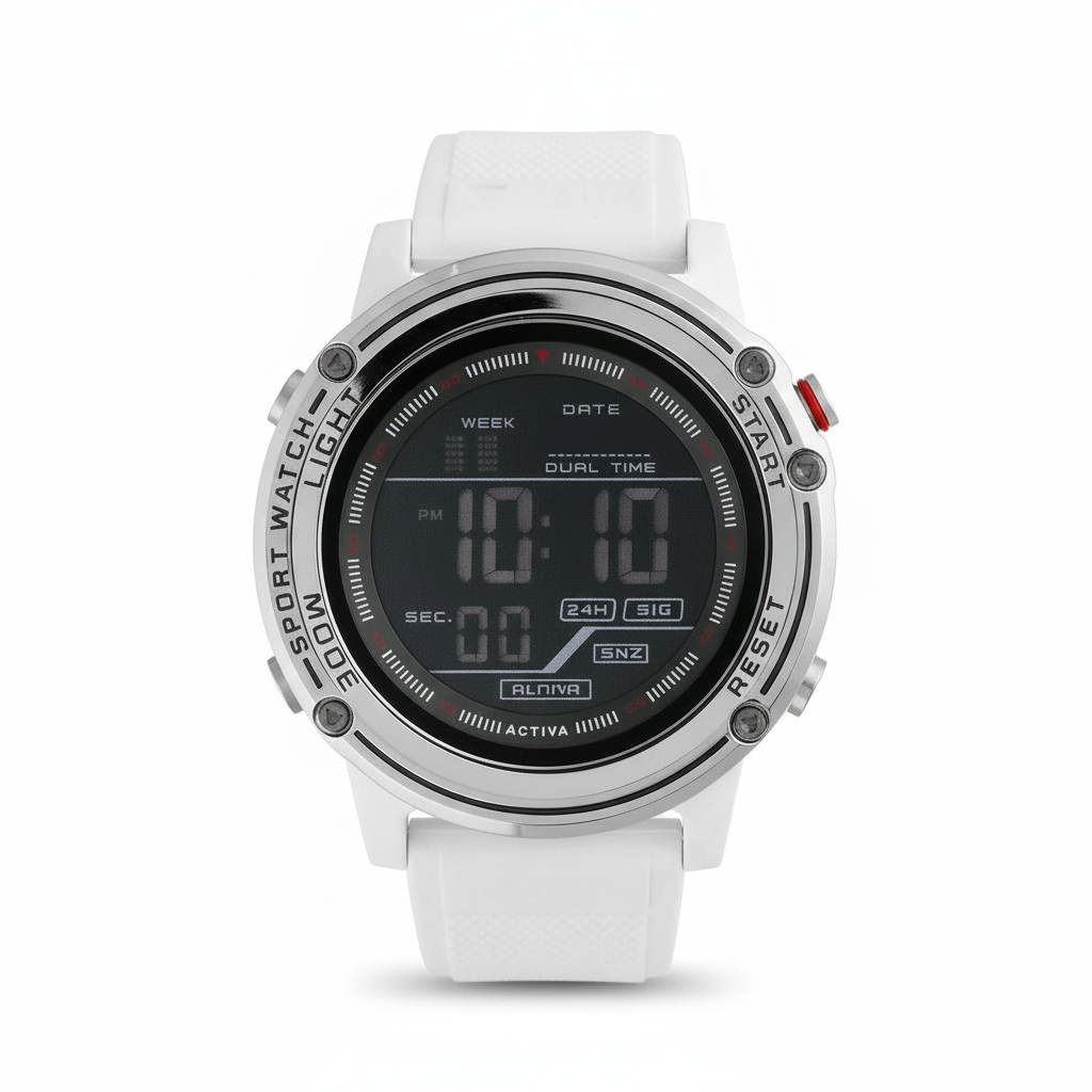 Activa White Silver Flat Lay