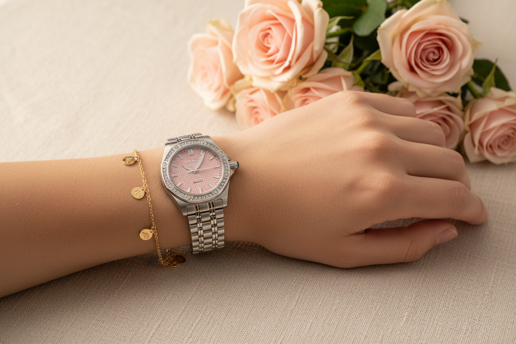 Blush Pink Crystal Watch – Linen Lifestyle