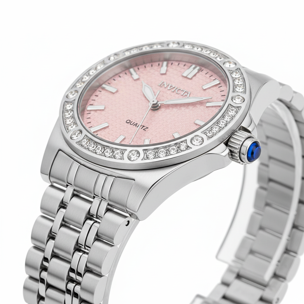 Blush Pink Crystal Watch – Side Profile