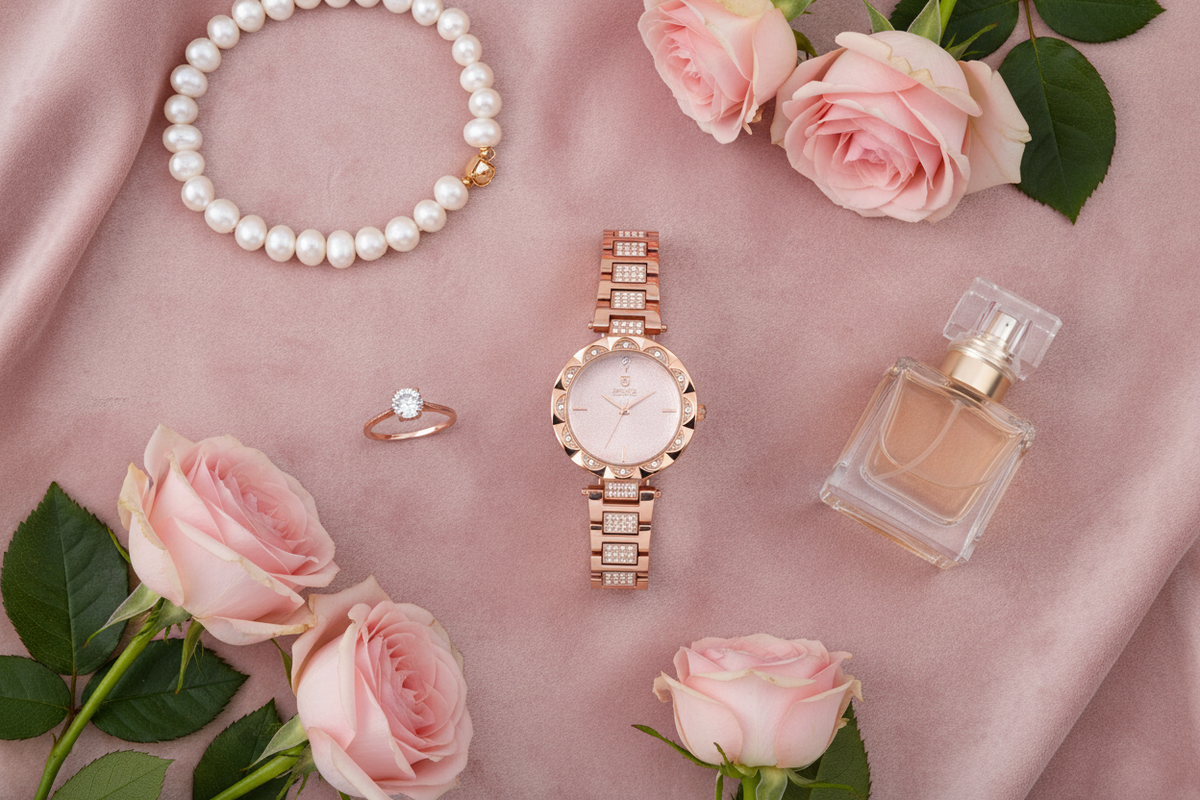Crystal Bloom – Velvet Flat Lay