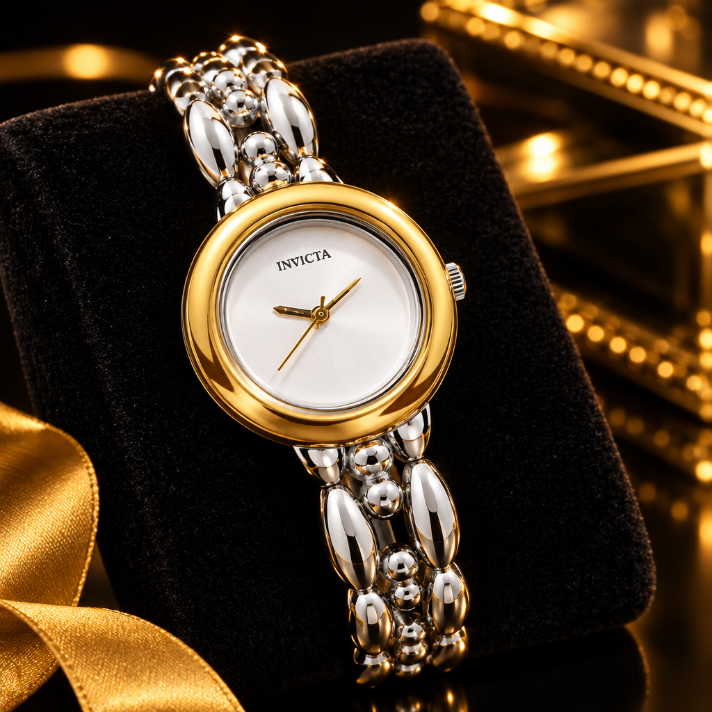 Gold bezel black velvet