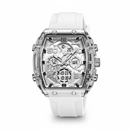 Activa Arctic White Crystal Chronograph – studio variation