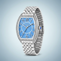 Invicta Women's Sky Blue Tonneau Crystal Quartz Dress Watch – cool sky blue studio lighting variation