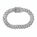 Iced out Cuban link bracelet studio product shot on white background