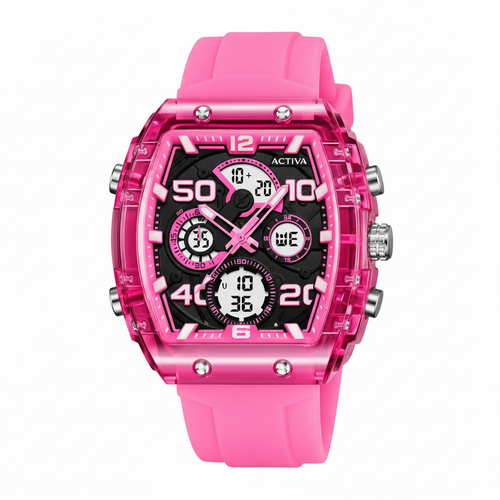 Activa Neon Pink Crystal Chronograph – studio variation