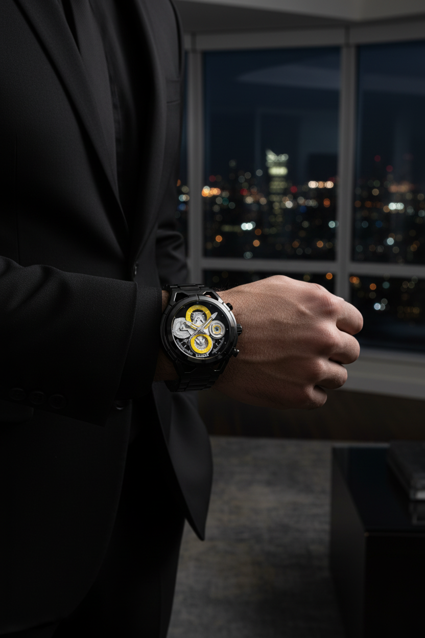 Invicta Reserve black chronograph lifestyle shot