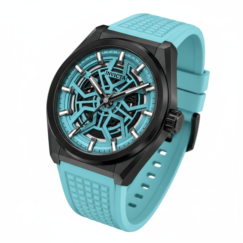 Invicta Bolt Teal Skeleton Studio Shot