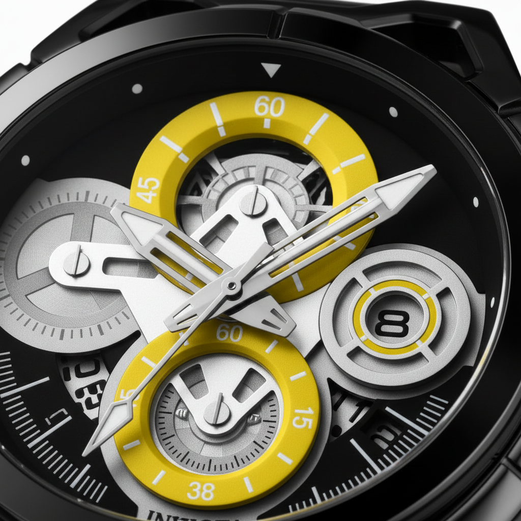 Invicta Reserve Black Yellow Dial Macro