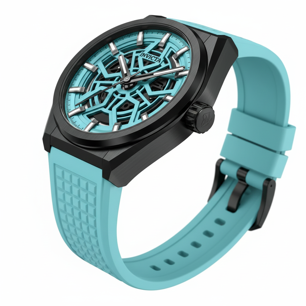 Invicta Teal Skeleton Side Profile