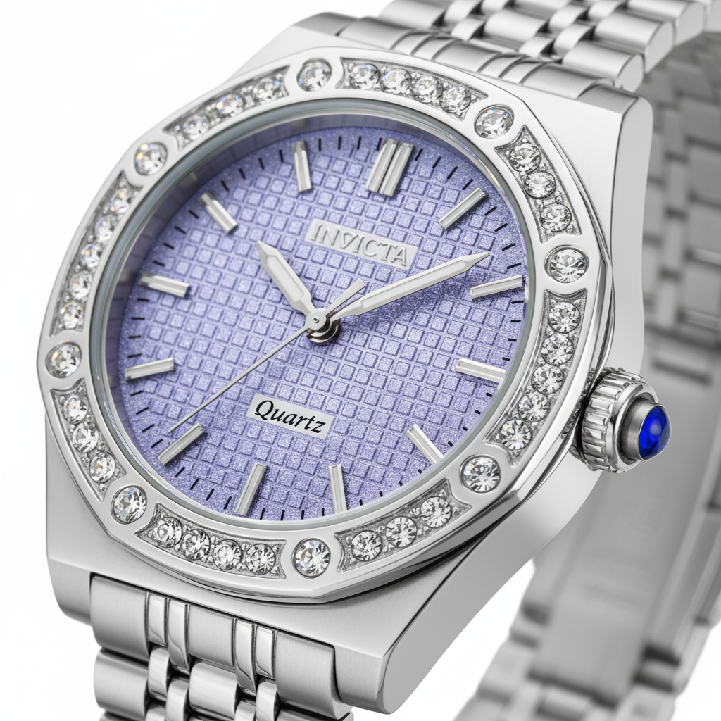 Lavender Crystal Watch – Face Macro