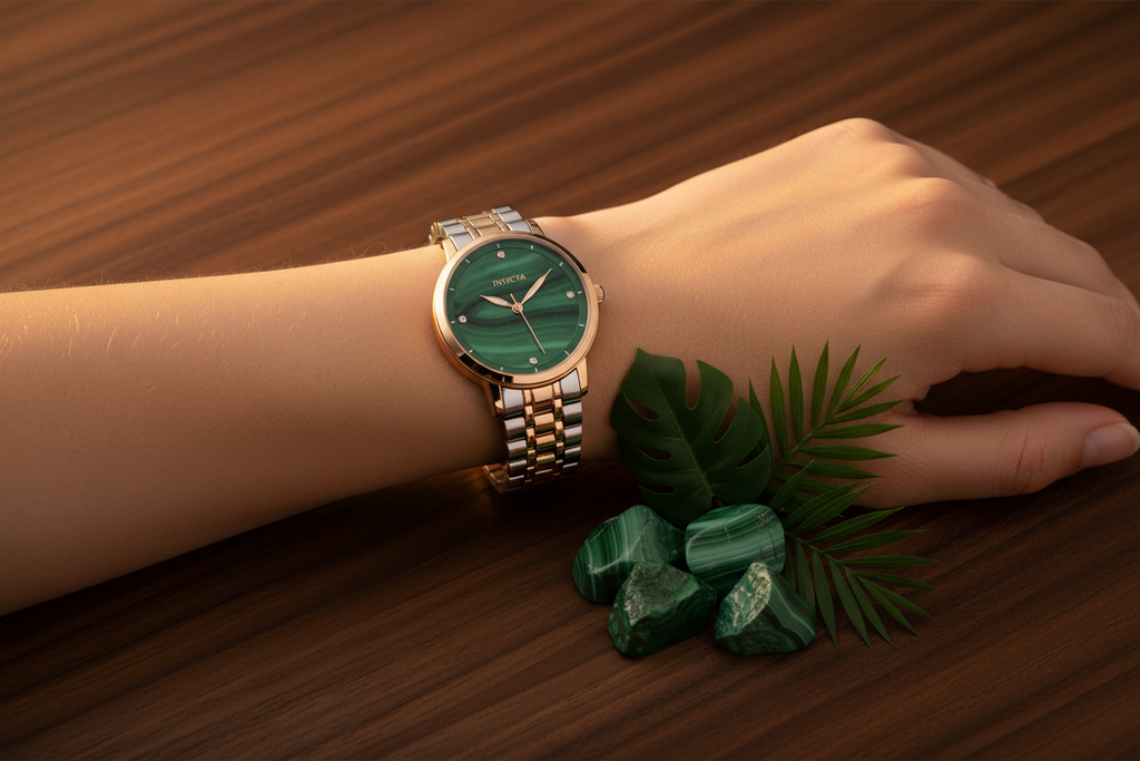 Malachite Rose Gold Watch – Nature Lifestyle