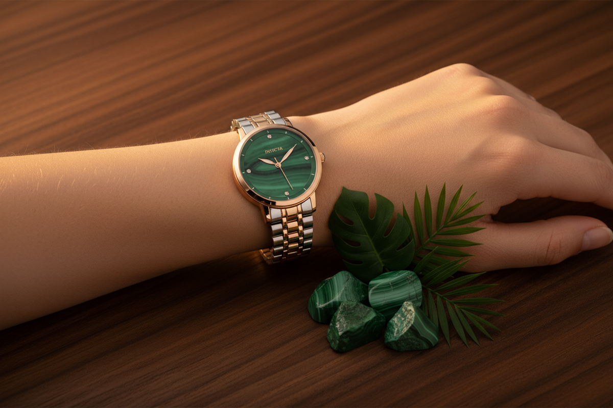 Malachite Rose Gold Watch – Nature Lifestyle