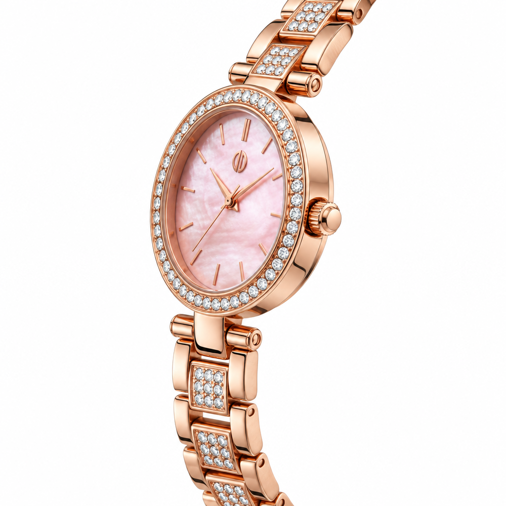 Montres Prestige X Invicta Rose Gold Watch – side profile showing case and crown