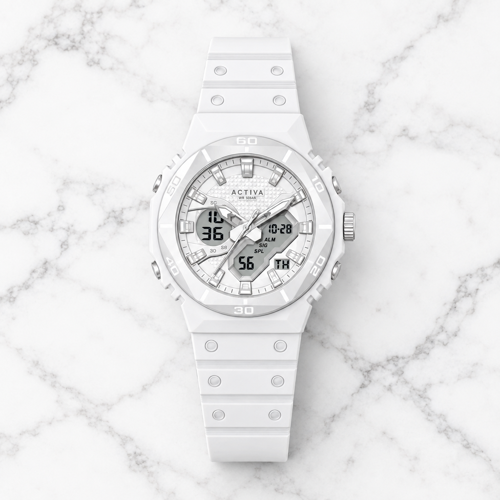 White marble flat lay